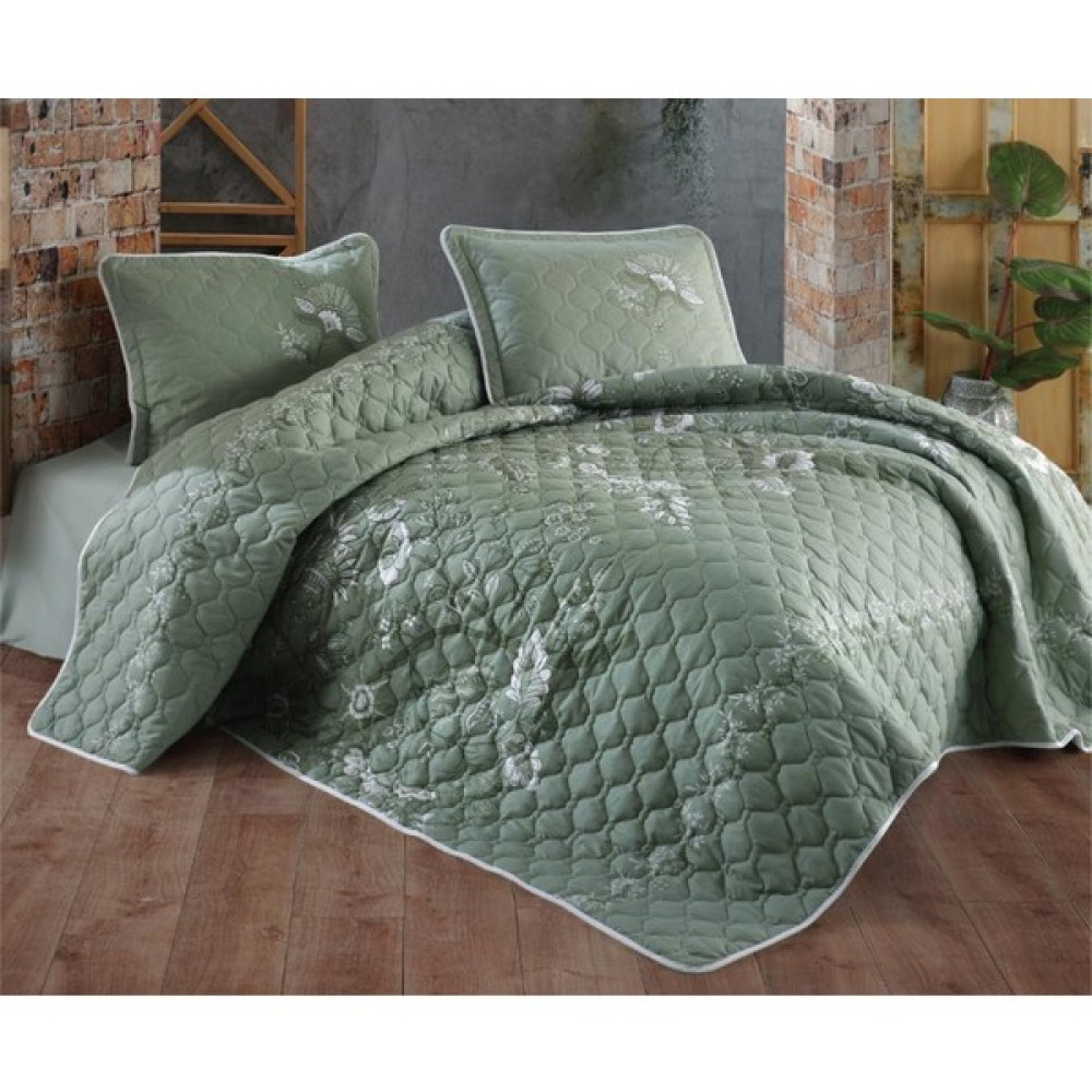 Clasy Hgüneyli Clasy Çift Kişilik Yatak Örtüsü Mohana V1 Mint - 240 x 220 cm - Renkli Yatak Örtüsü Fiyatı