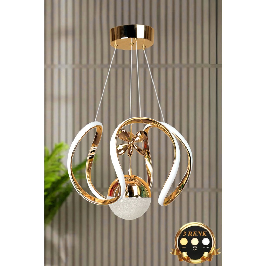 Clasy Model Gold Kaplama 3 Renk Metal Salon Mutfak Oturma Yatak Odası Modern LED Sarkıt Avize Avize Fiyatı