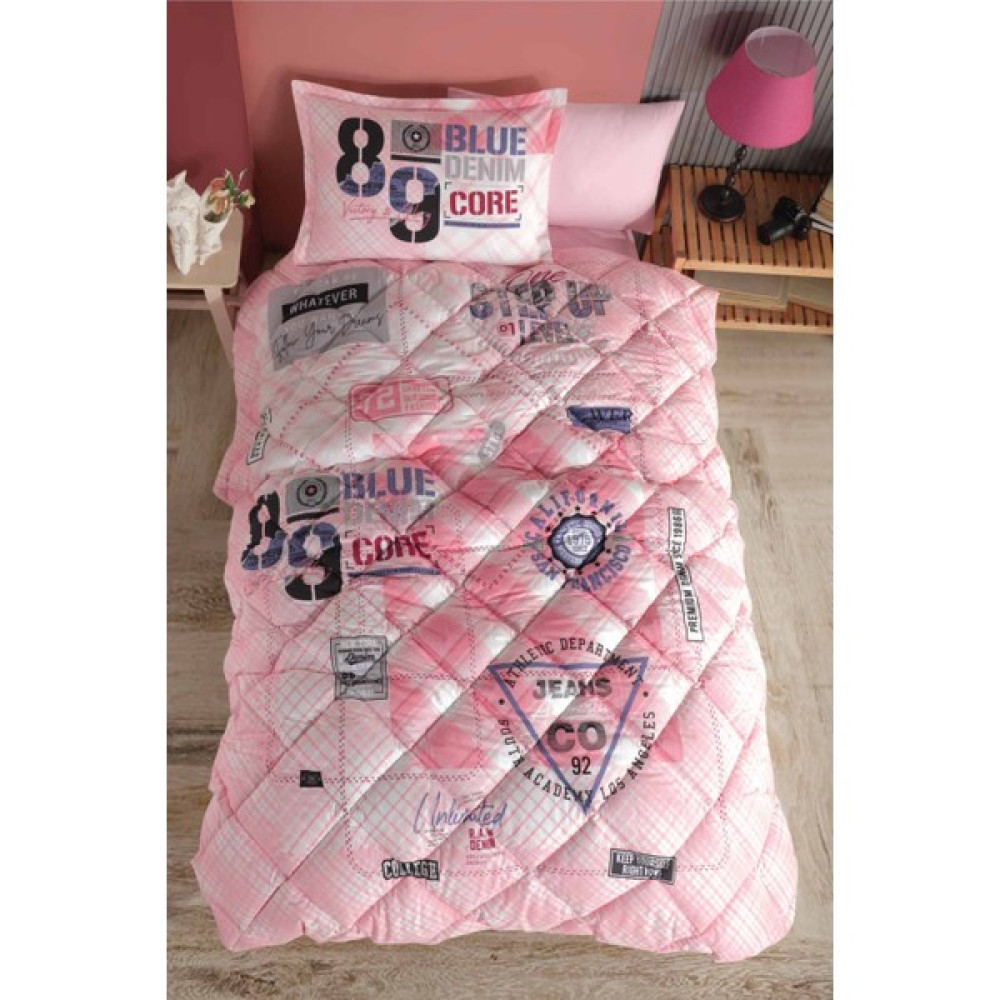 Clasy % Pamuk Tek Kişilik Uyku Seti Denim - Pembe Yatak Seti / Uyku Seti Fiyatı
