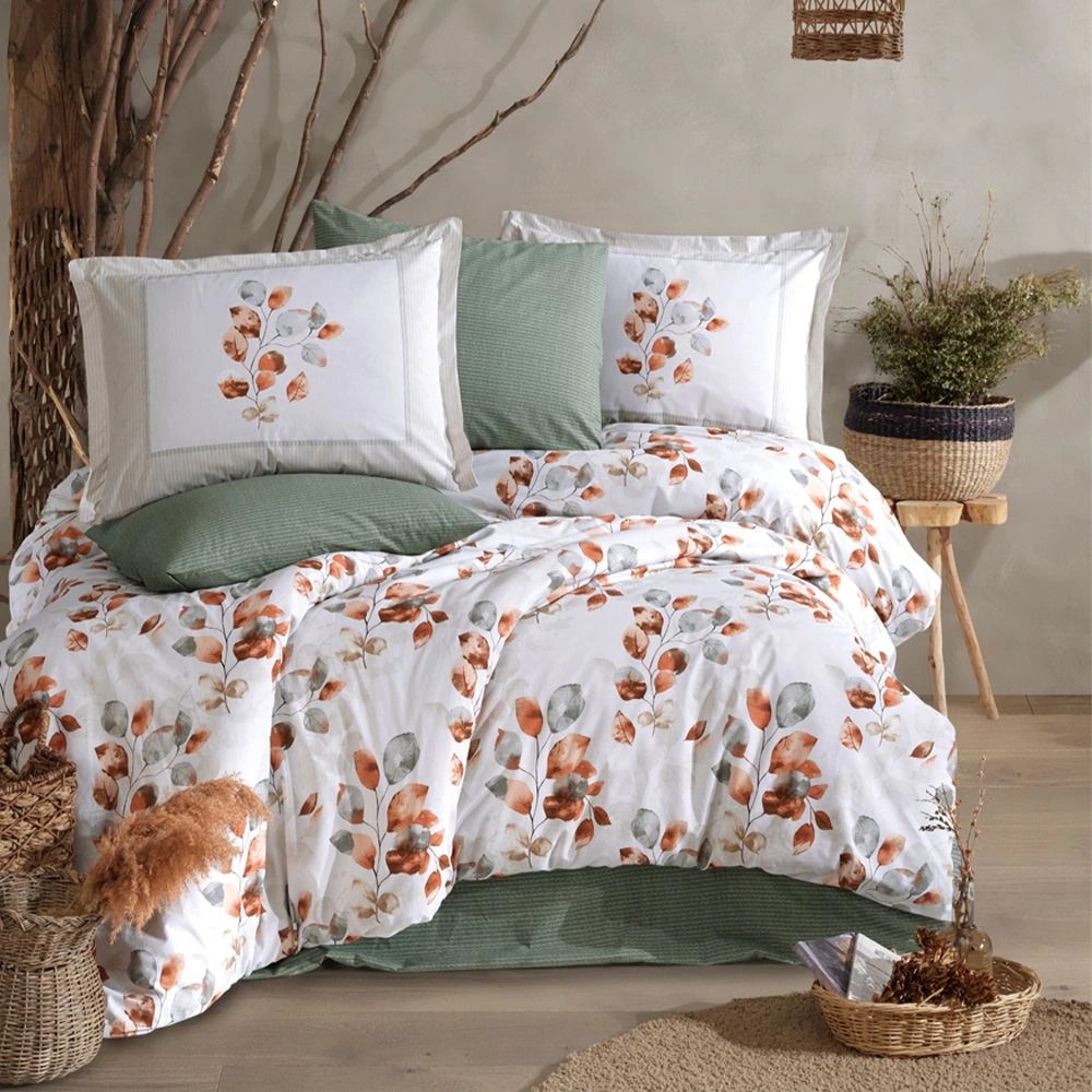 Clasy Ranforce %100 Pamuk Tek Kişilik Nevresim Ruska V1 Mint - 160 x 120 cm Nevresim Takımı Fiyatı