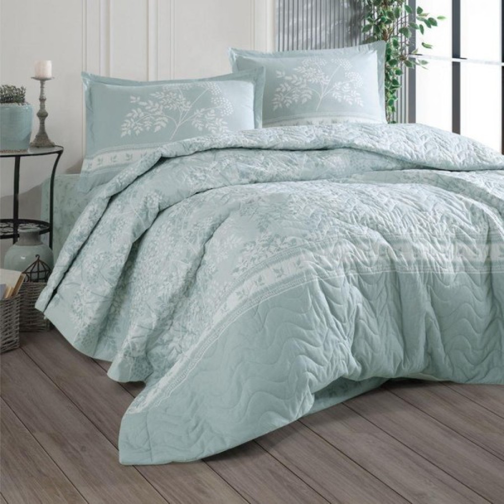 Clasy Ranforce Dört Mevsim Çift Kişilik Set Devlin V1 Mint - 220 x 230 cm Nevresim Takımı Fiyatı
