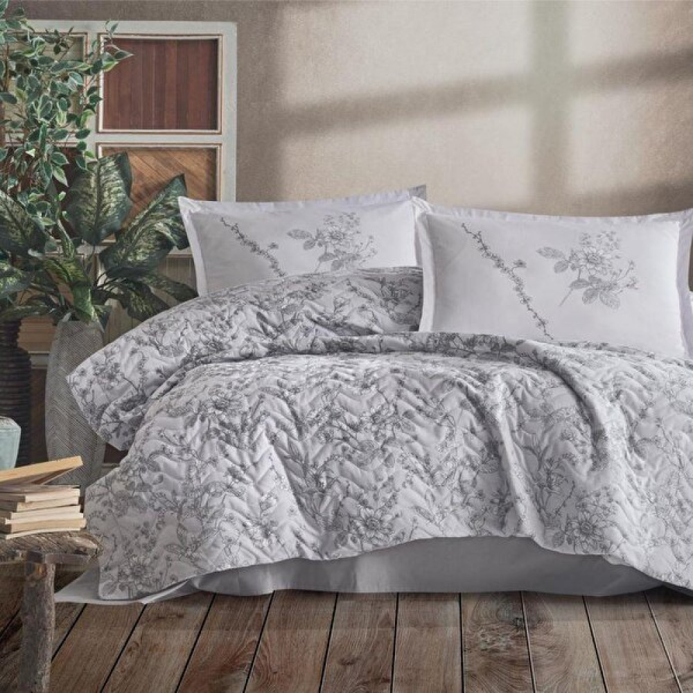 Clasy Ranforce Dört Mevsim Çift Kişilik Set Messina V1 Gri - 220 x 230 cm Nevresim Takımı Fiyatı