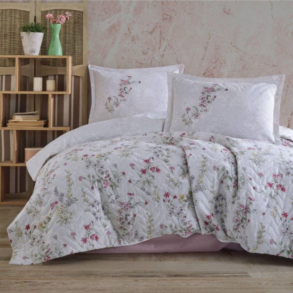 Clasy Ranforce Dört Mevsim Çift Kişilik Set Novara V1 Pembe - 240 x 260 cm Nevresim Takımı Fiyatı