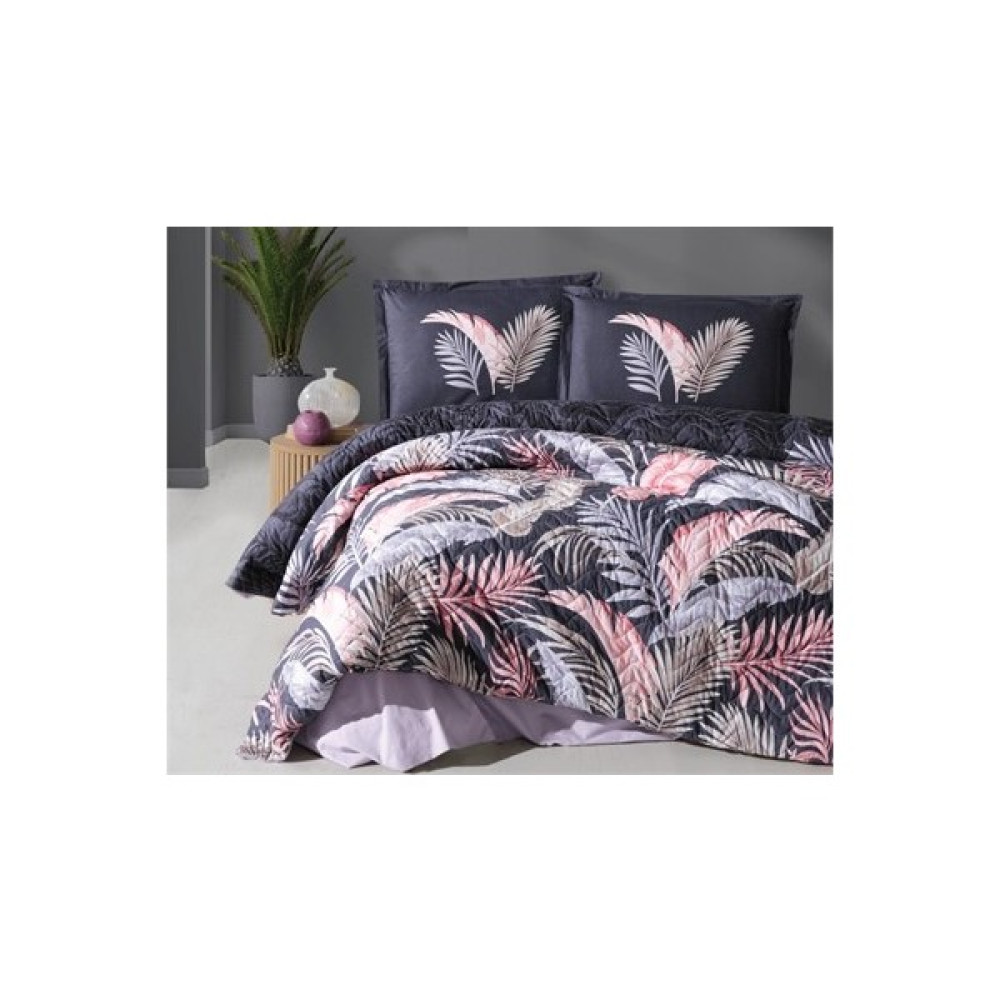 Clasy Ranforce Dört Mevsim Set Çift Kişilik Hena V1 Antrasit - 220 x 230 cm Nevresim Takımı Fiyatı