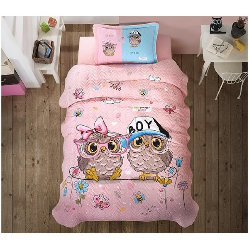 Clasy Ranforce Yatak Örtüsü Tek Kişilik Puhu V1 Pembe Yatak Örtüsü Fiyatı