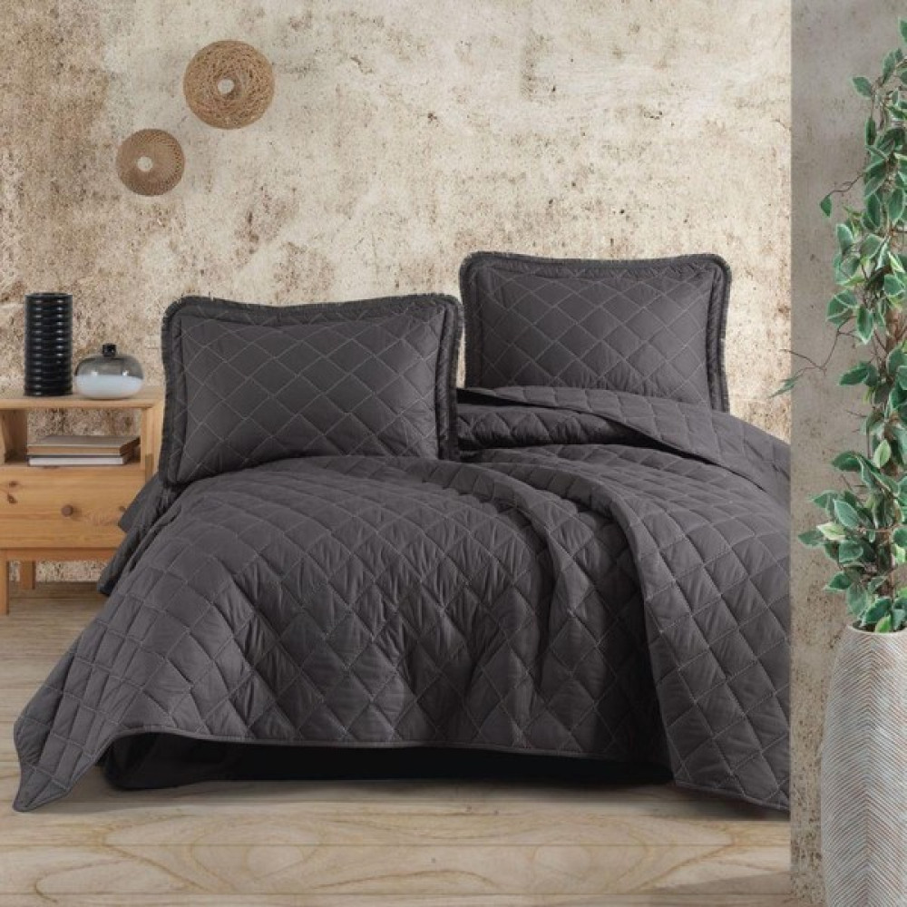 Clasy Ranforce Yatak Örtüsü Tek Kişilik Tafana V1 Antrasit - 180 x 240 cm Yatak Örtüsü Fiyatı