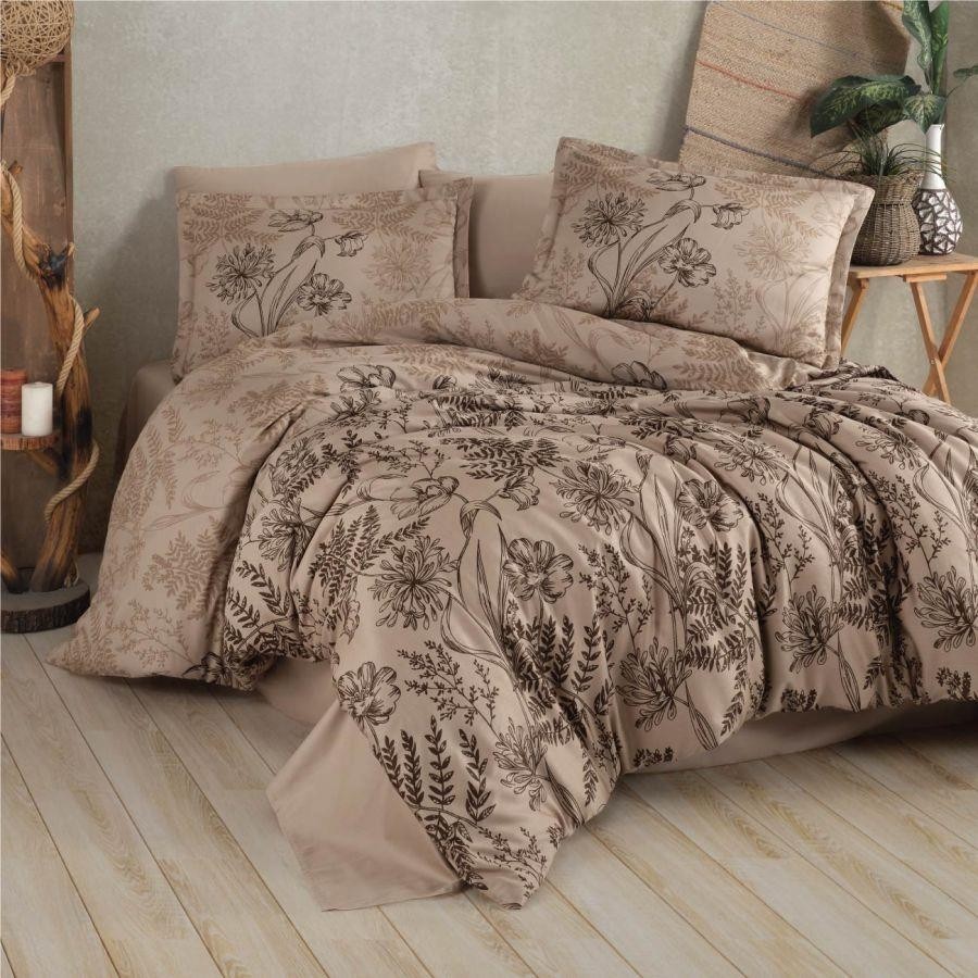 Clasy Saten Nevresim Takımı Ç.k. Le Pala V1 Kahve - 200 x 220 cm Nevresim Takımı Fiyatı