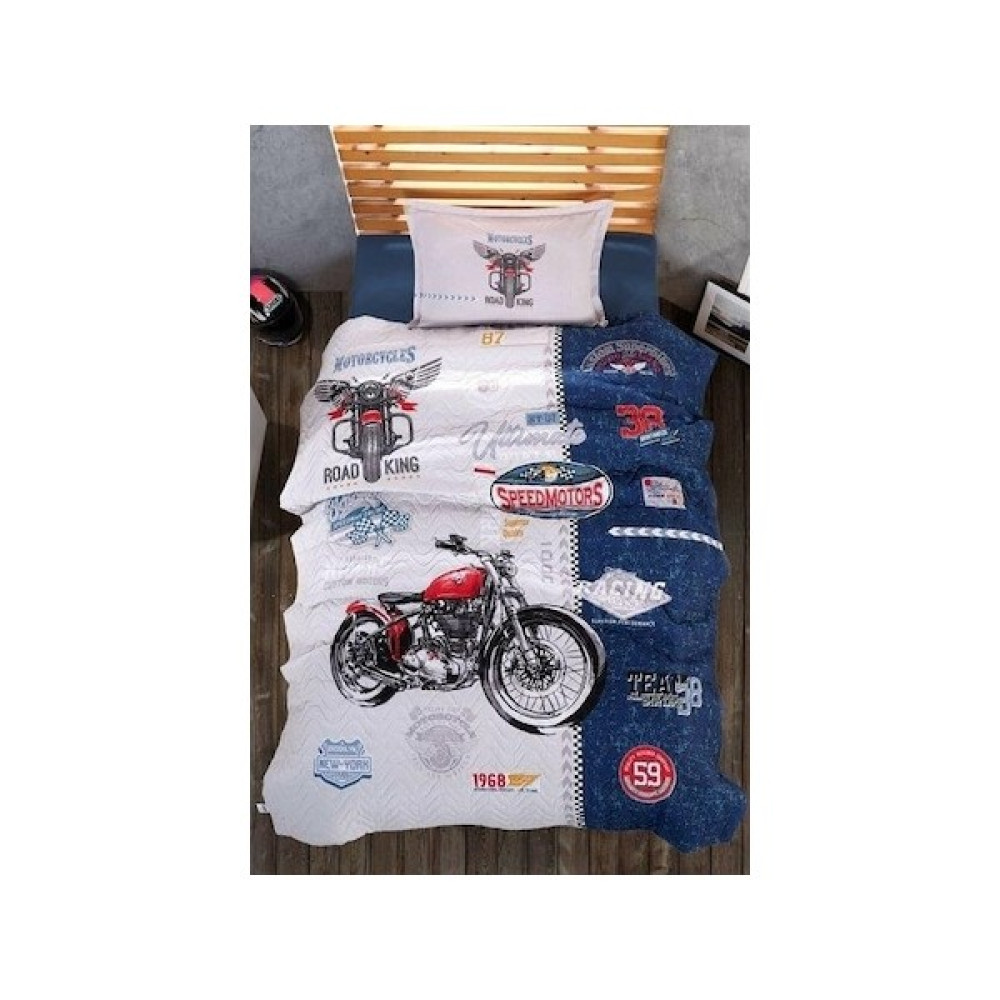 Clasy Tek Kişilik Kapitone Complete Dört Mevsim Seti Road King - 160 x 220 cm - Renkli Nevresim Takımı Fiyatı