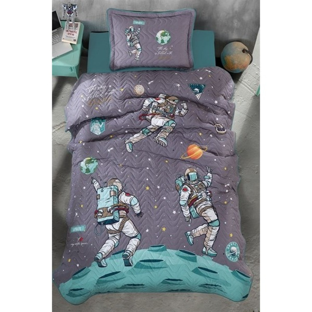 Clasy Tek Kişilik Ranforce Yatak Örtüsü Space Antrasit - 180 x 240 cm Yatak Örtüsü Fiyatı