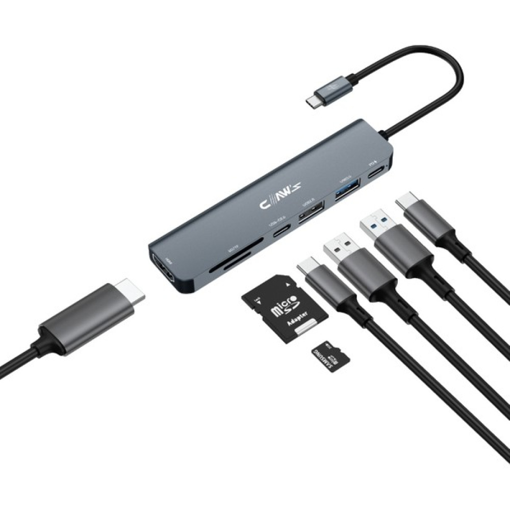 Claw's CHUB007-P 7in1 Windows & Mac 100w Hızlı Şarj - Type-C to 4K HDMI *1x USB-C 100W PD *1x USB-C Data *1x USB 3.0 5Gbps *1x USB 2.0 480 Mbps *2x... Bilgisayar Çevirici ve Adaptörü Fiyatı