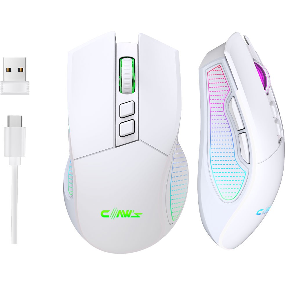 Claw's Crossfire Air V1 Kablosuz 10000 Dpi Pixart PMW3325 Sensör Makro Yazılımlı Chromatic RGB Kablosuz Gaming Mouse - Beyaz (2.4 GHz Kablosuz + BT... Klavye - Mouse Fiyatı