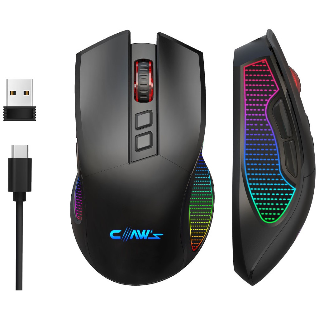 Claw's Crossfire Air V1 Kablosuz 10000 Dpi Pixart PMW3325 Sensör Makro Yazılımlı Chromatic RGB Kablosuz Gaming Mouse - Siyah (2.4 GHz Kablosuz + BT... Klavye - Mouse Fiyatı