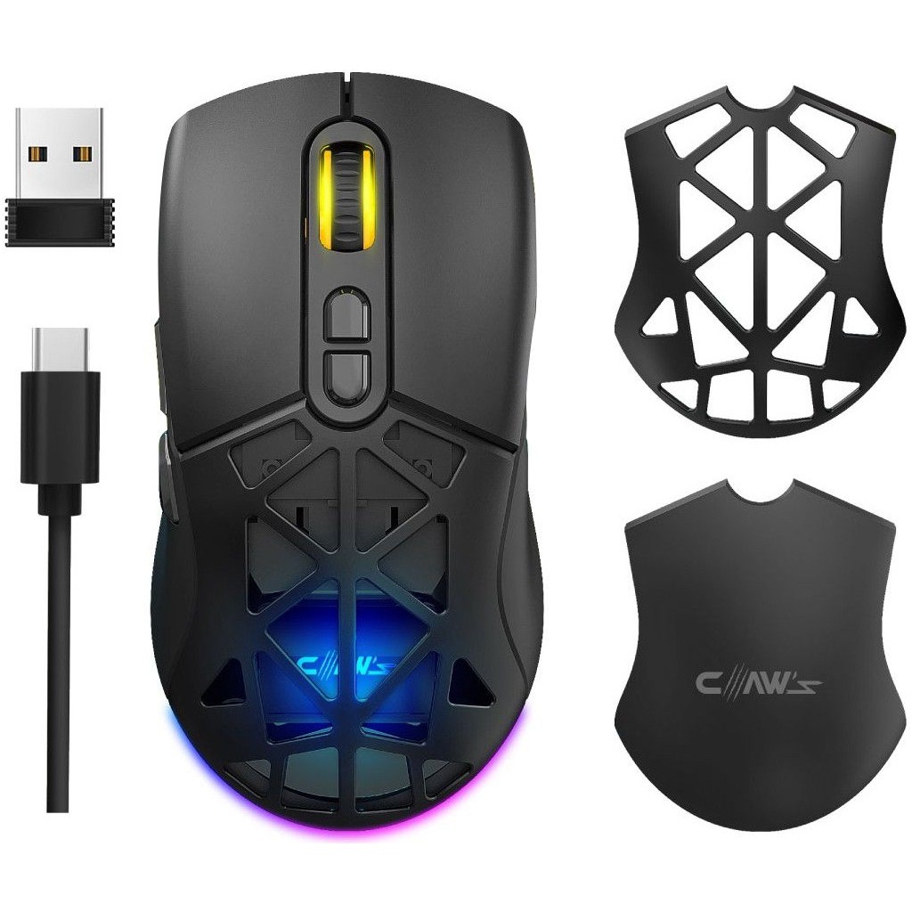 Claw's Nexus Air V1 Kablosuz 10000 Dpi Pixart PMW3325 Sensör Makro Yazılımlı & Değiştirilebilir Kapaklı RGB Kablosuz Gaming Mouse - Siyah (2.4 GHz ... Klavye - Mouse Fiyatı