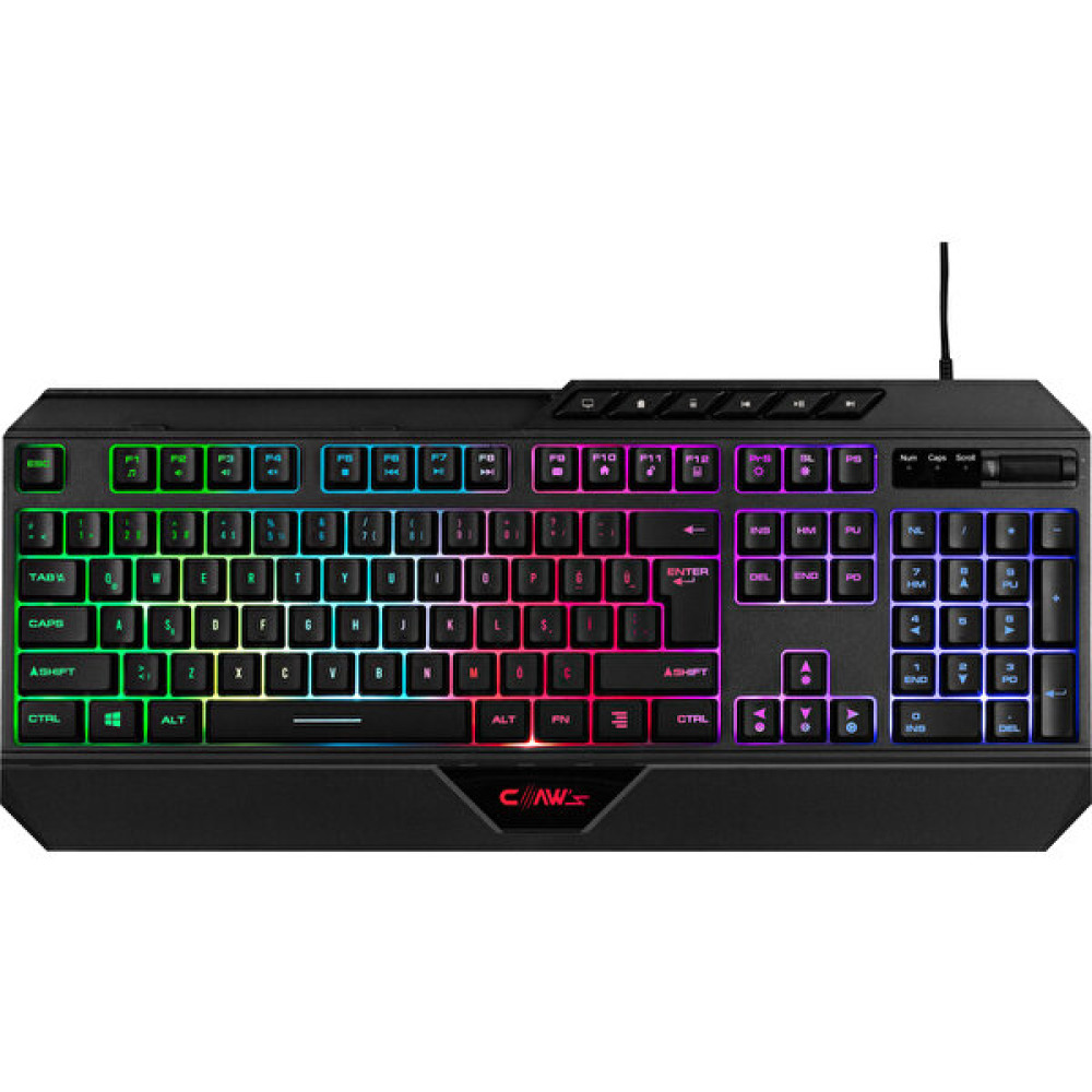 Claw's Nexus K1 RGB Full Membran 104 Tuşlu Ekstra Multimedya / Rollover Ses Kontrol Mekanizmalı & Claw's Reflex Örgü Kablolu Gaming Klavye (11 Fark... Oyuncu Klavyesi Fiyatı