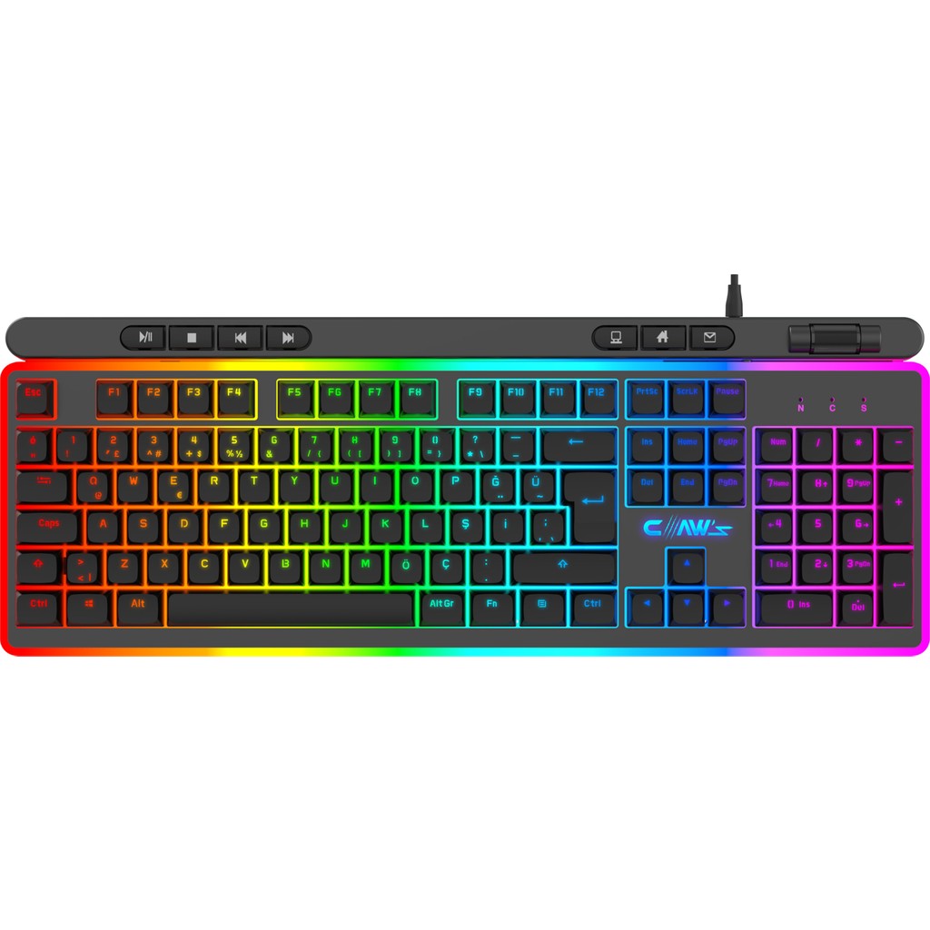 Claw's Nova K1 360° Özelleştirilebilir Rgb & Yazılımlı Full Membran 104+7 Tuşlu Ekstra Multimedya / Rollover Ses Kontrol Mekanizmalı Gaming Klavye Klavye - Mouse Fiyatı