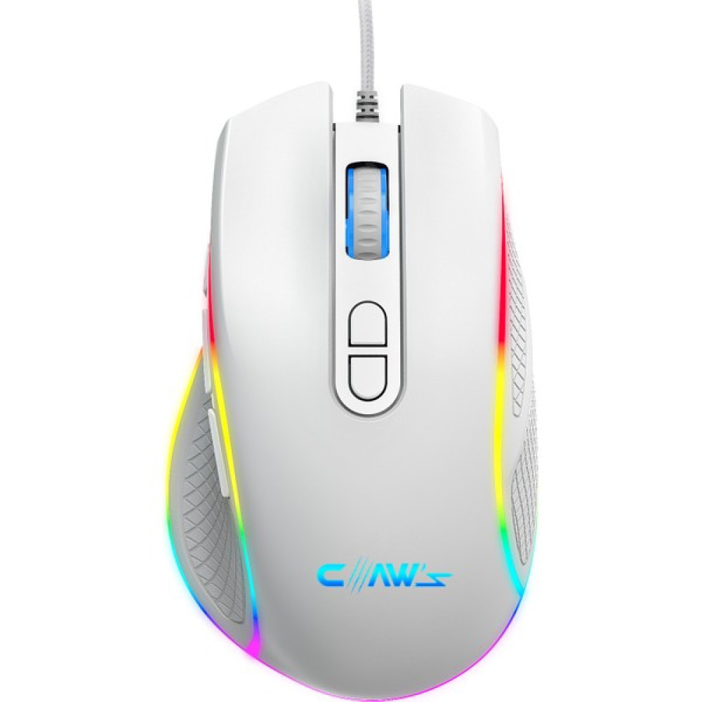 Claw's Nova V1 12800 Dpi Wide RGB Özel ABS Doku & Claw's Reflex Örgü Kablolu Ekstra Fire Butonlu Gaming Mouse - Beyaz Klavye - Mouse Fiyatı