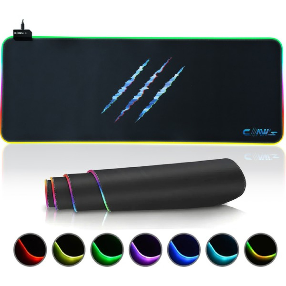Claw's Raptor 80X30CM Mikrofiber Yüzey/Kaydırmaz Kauçuk Zemin 360° RGB Dikişli Xl Mousepad - Siyah Mouse Pad Fiyatı
