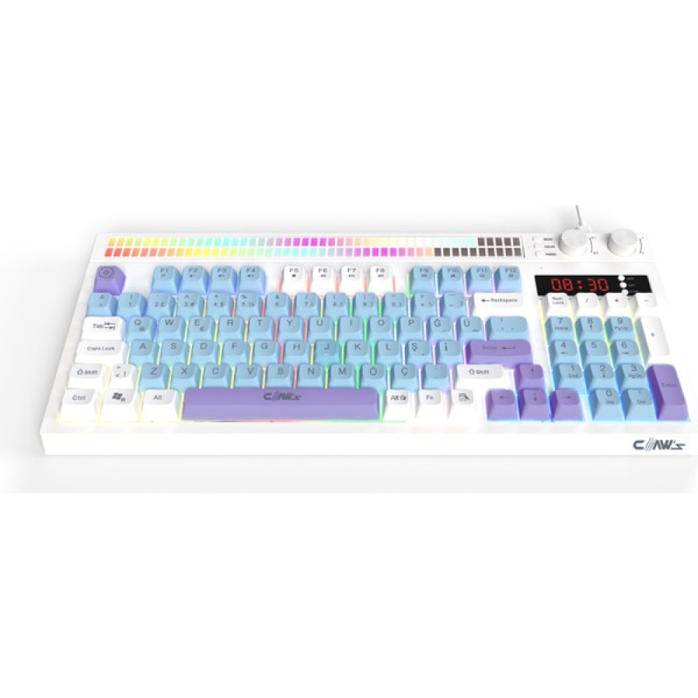 Claw's Spectrum K1 Fonksiyonel Çift LCD Ekran & Çift Rgb - Ses Kontrolcülü Membran 94 Tuşlu Spectrum Rgb Modlu Gaming Klavye Oyuncu Klavyesi Fiyatı