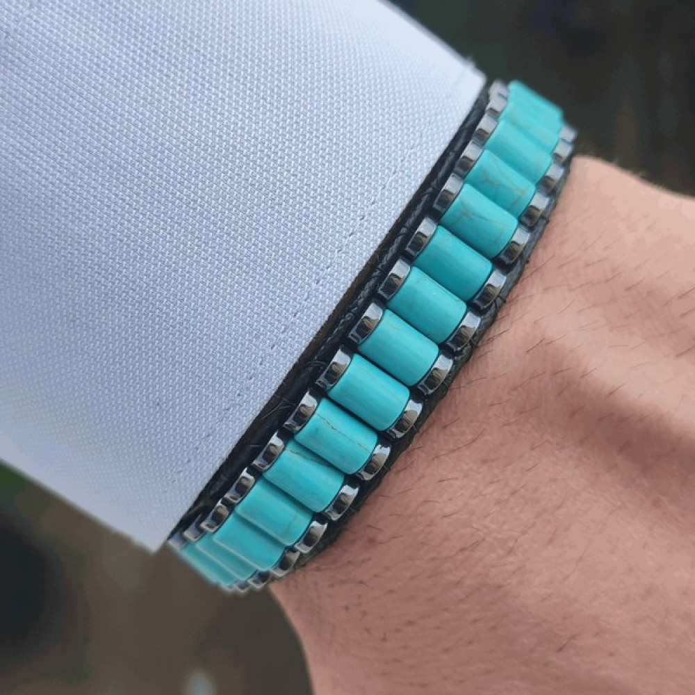 Clays Jewellery Firuze / Turkuaz & Hematit Doğal Taş Bileklik Saat ve Bileklik Aksesuarı Fiyatı