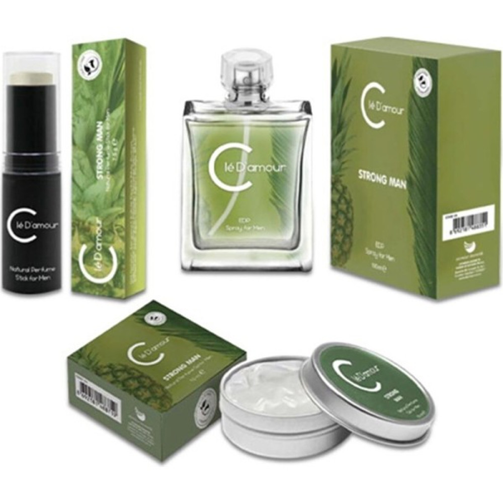 Clé D'amour Cle D'amour Strong Man (Fougère/aromatik) Men- 3 Lü Erkek Parfüm Seti 50 ml - Vegan Oto Boyaları Fiyatı