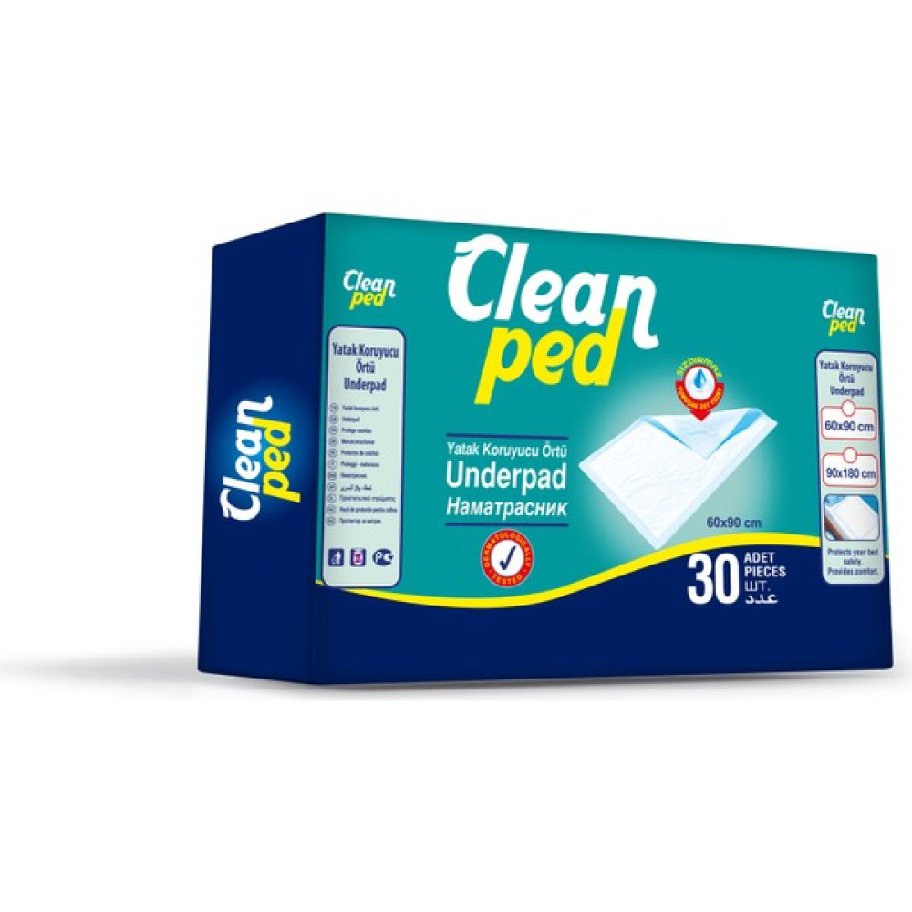 Clean Ped Yatak Koruyucu ve Alt Değiştirme Örtüsü 60X90 cm - 60 x 90 cm Alez / Yatak Koruyucu Fiyatı