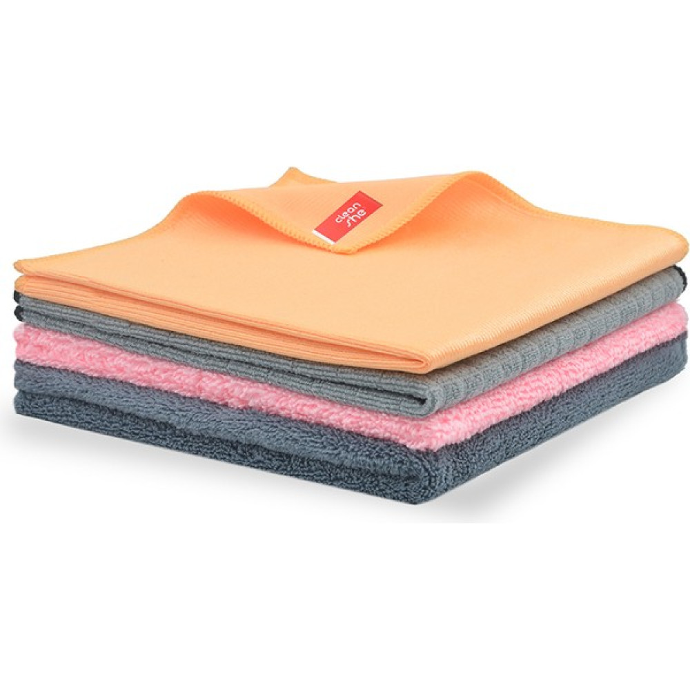 Cleanshe Premium Mikrofiber Temizlik Bezi Tanışma Seti 4'lü 40X40 - Renkli - Standart Diğer Fiyatı