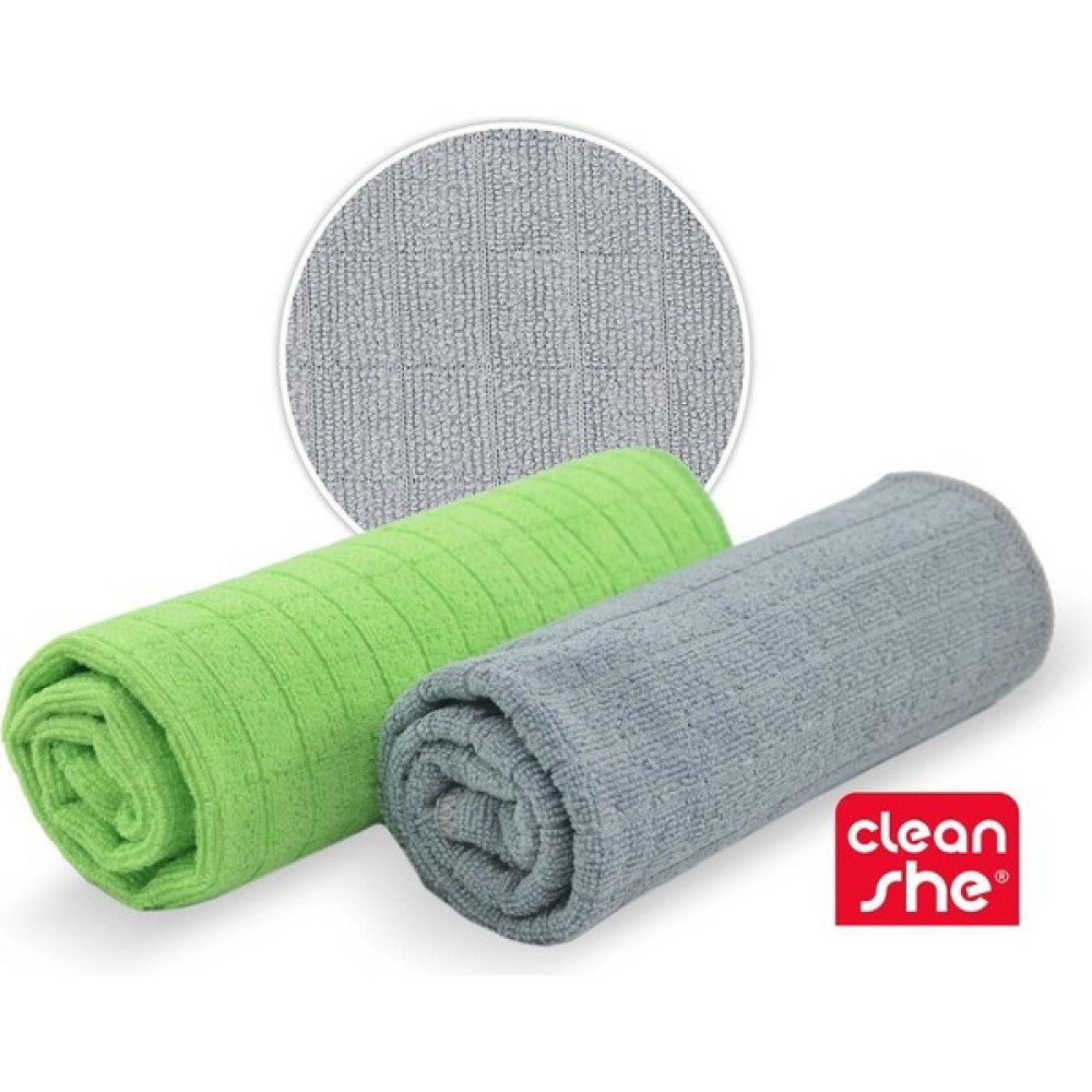 Cleanshe Universal Mikrofiber Kareli Temizlik Bezi 2'li Set 50X70 - Renkli - Standart Temizlik Malzemeleri Fiyatı
