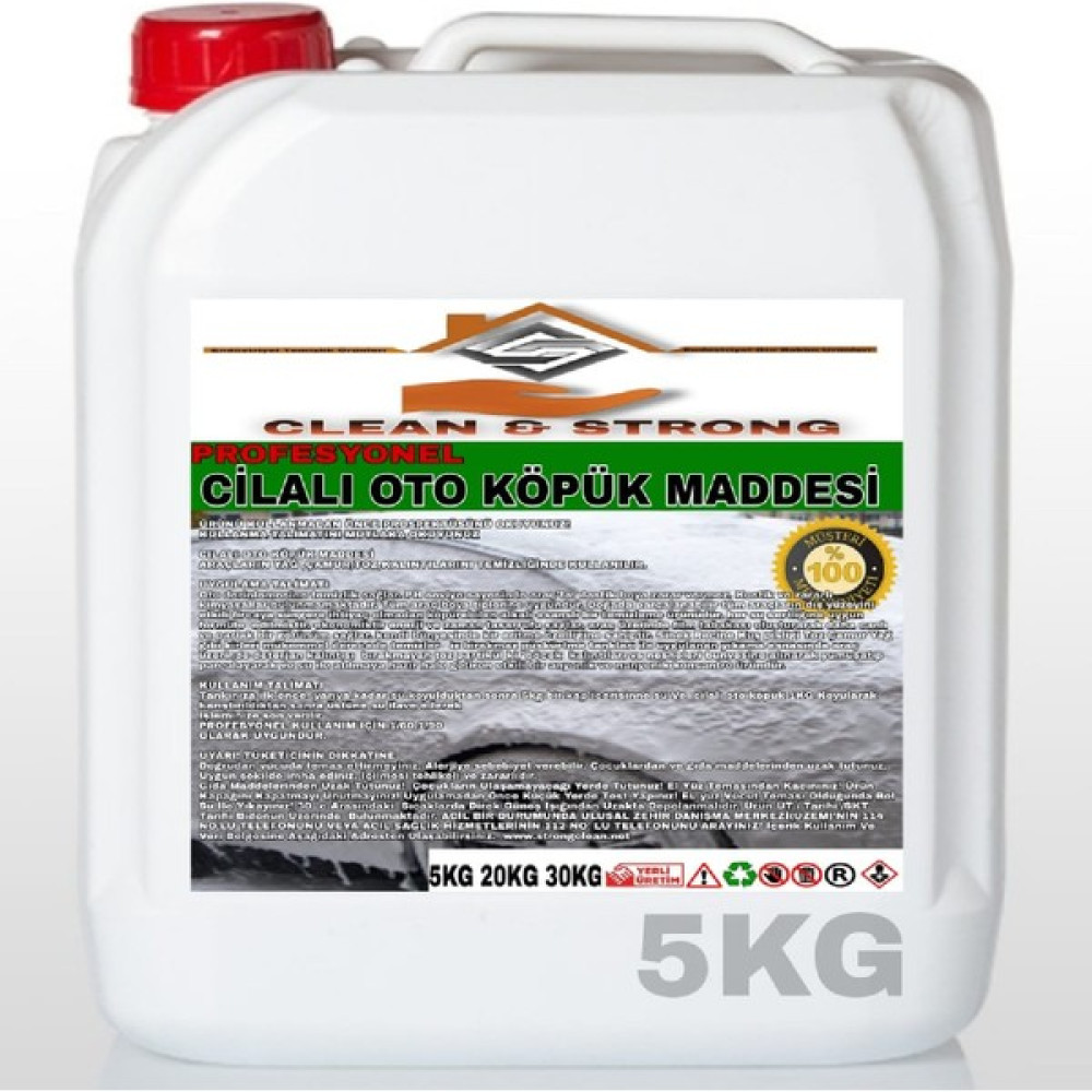 Clean&Strong Cilalı Fırçasız Oto Köpük Maddesi Profesyonel 5 kg Oto Yıkama Ürünleri Fiyatı