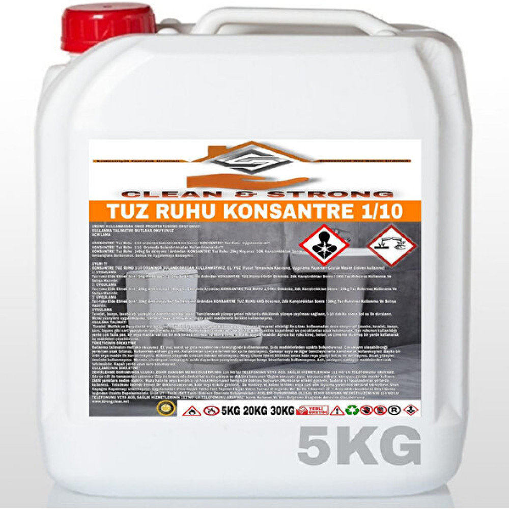 Clean&strong Tuz Ruhu Ultra Konsantre 1/10 5 kg Temizlik Malzemeleri Fiyatı