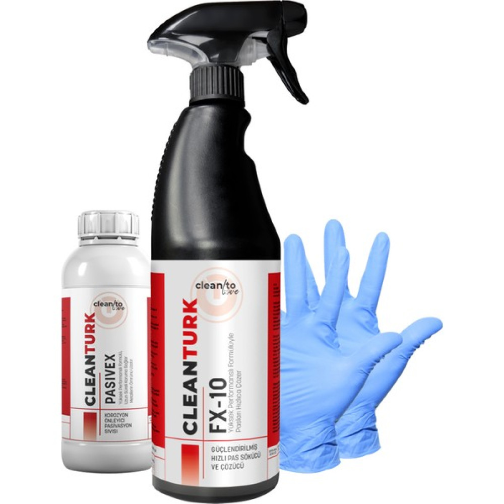 CleanTurk FX10 En İyi Pas Sökücü ve Pas Çözücü Demir Metal ve Yüzey Pas Temizleme Kit - 1 KG KİT Bakım Spreyleri Fiyatı