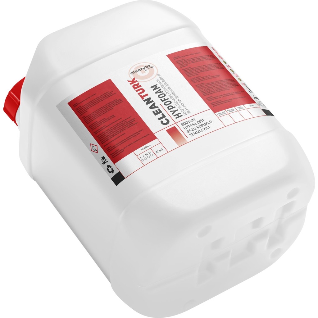 Cleanturk Hypofoam Klor Bazlı Alkali Köpük Temizleyici – Gıda Sektörüne Uygun Yağ ve Kir Sökücü 20 kg Diğer Fiyatı