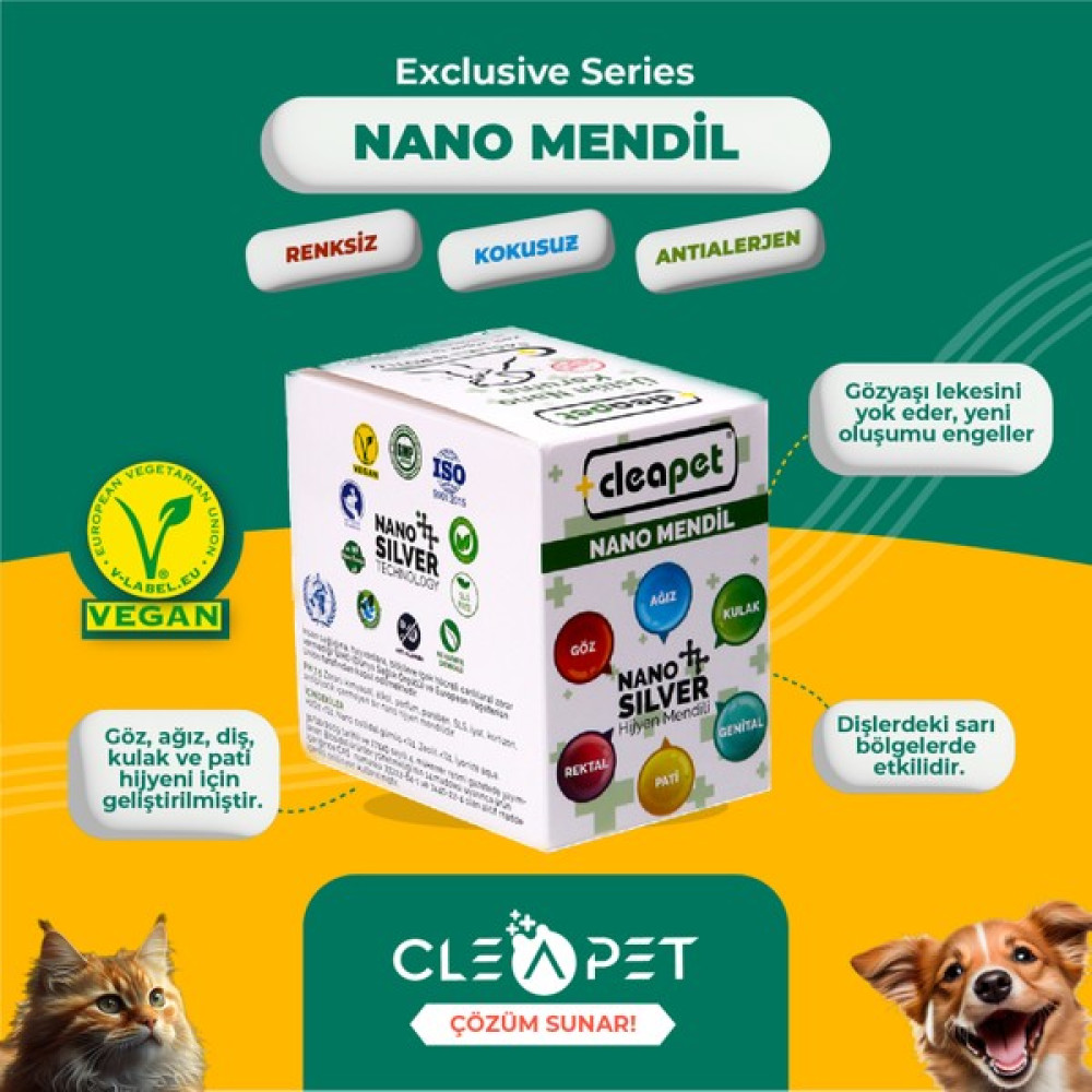 Cleapet Evcil Hayvan Günlük Hijyenik Temizleme Mendili (15’li) Evcil Hayvan Ürünleri Fiyatı