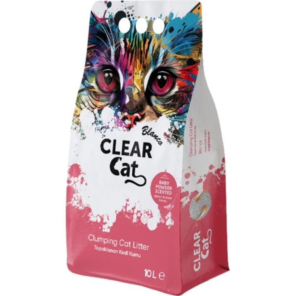 Clear Cat Blanco Kedi Kumu Topaklaşan Bentonit Clear Cat Blanco 30L Bebek Pudrası Kokulu (6*5l Veya 3*10L) Evcil Hayvan Ürünleri Fiyatı