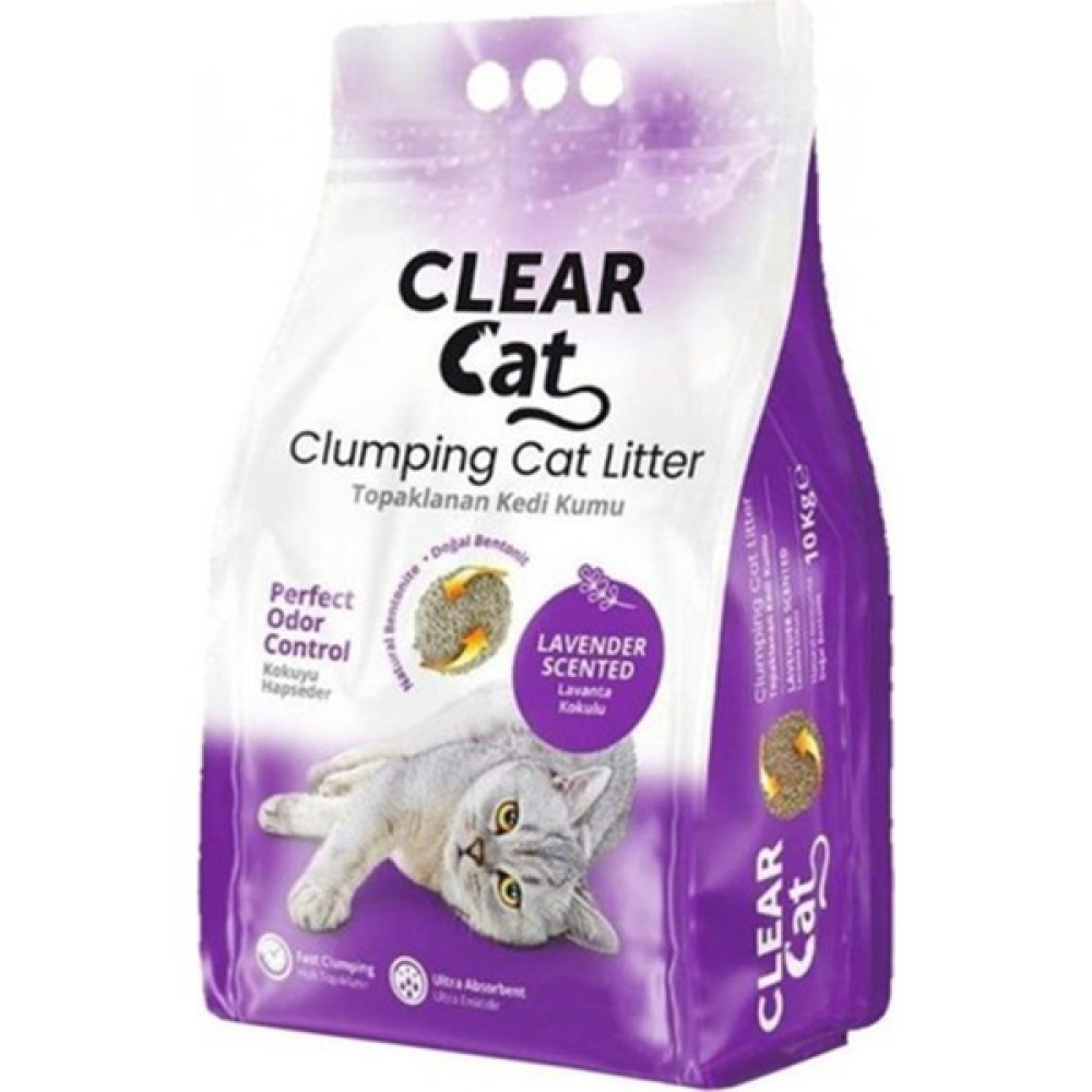 Clear Cat Lavanta Kokulu 10 lt. İnce Taneli Bentonit Kedi Kumu Evcil Hayvan Ürünleri Fiyatı