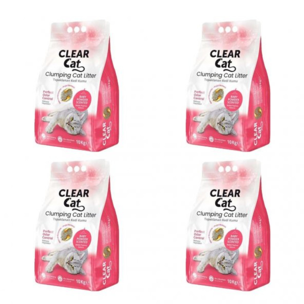 Clear Cat Pudrali Topaklanan Bentonit Kedi Kumu Ince 10 Kg X 4 Adet Evcil Hayvan Ürünleri Fiyatı