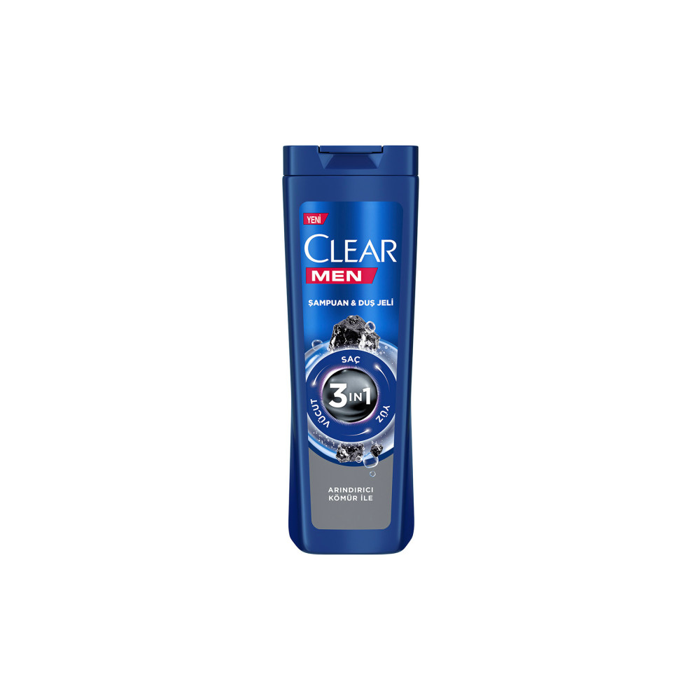 Clear Men 3 In 1 Şampuan & Duş Jeli Arındırıcı Kömür Saç Yüz Vücut Için 350 ml Şampuan ve Saç Kremi Fiyatı