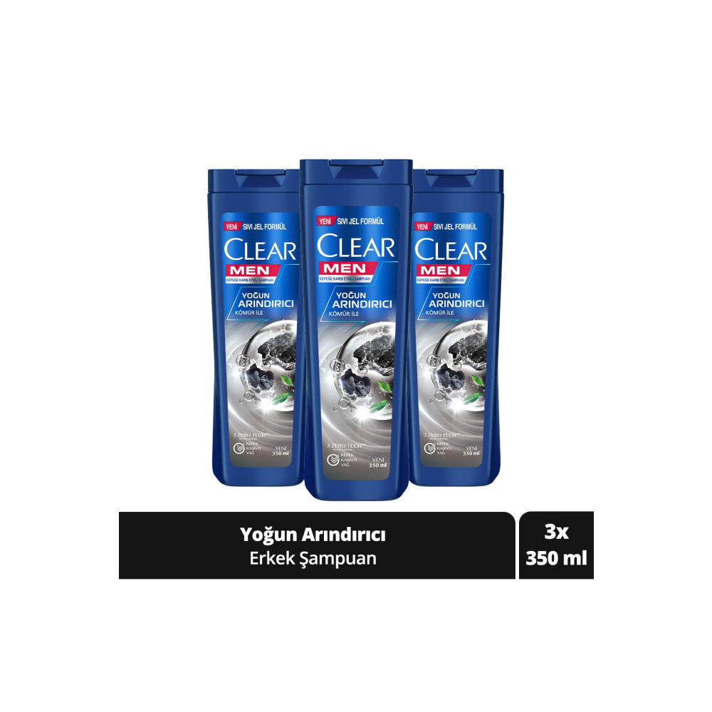 Clear Men Kepeğe Karşı Etkili Şampuan Yoğun Arındırıcı Kömür Ile 350 Ml X3 Adet Şampuan ve Saç Kremi Fiyatı