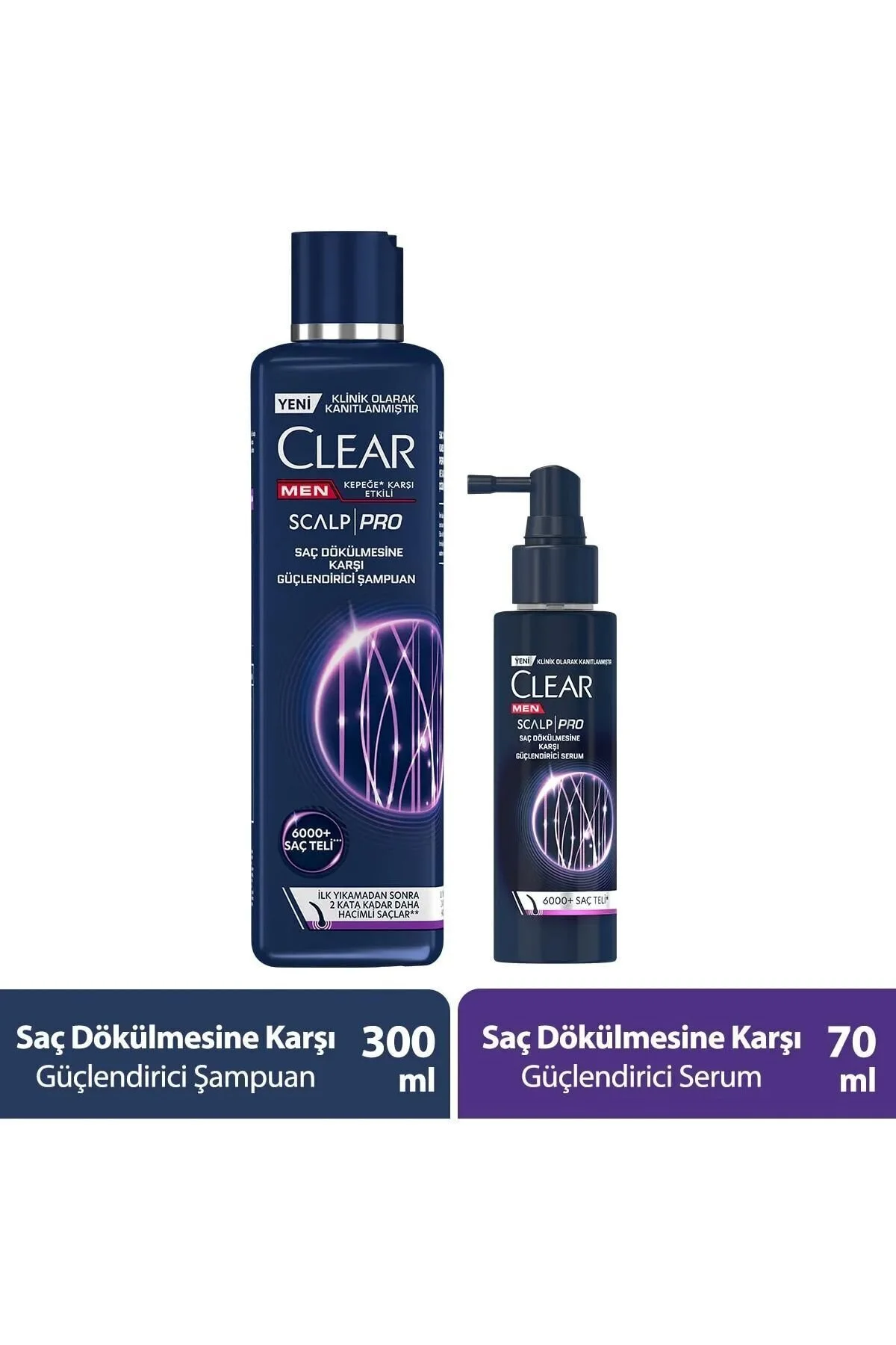 Clear Men Scalp Pro Güçlendirici Şampuan Saç Dökülmesine Kepeğe Karşı Etkili 300 ml Serum 70 ml" Şampuan ve Saç Kremi Fiyatı
