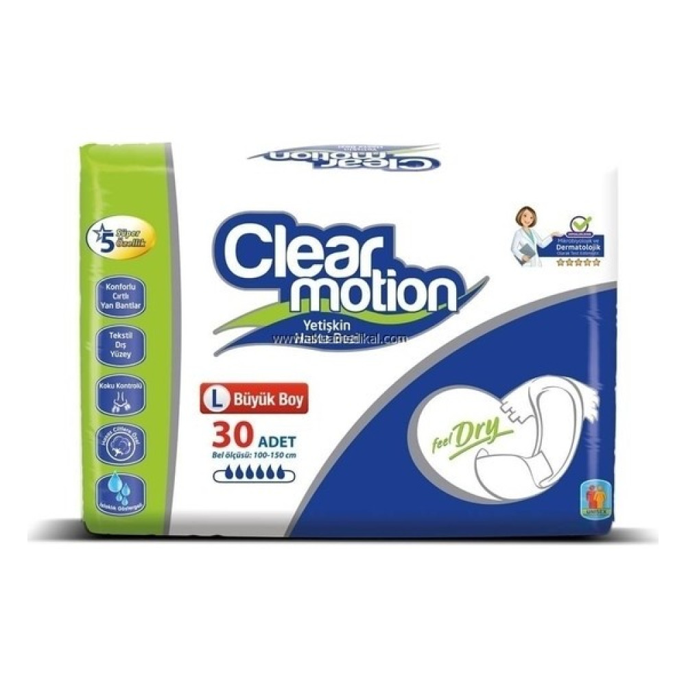 Clear Motion Hasta Bezi Large 30'lu - L Hasta Bezleri ve Temizliği Fiyatı