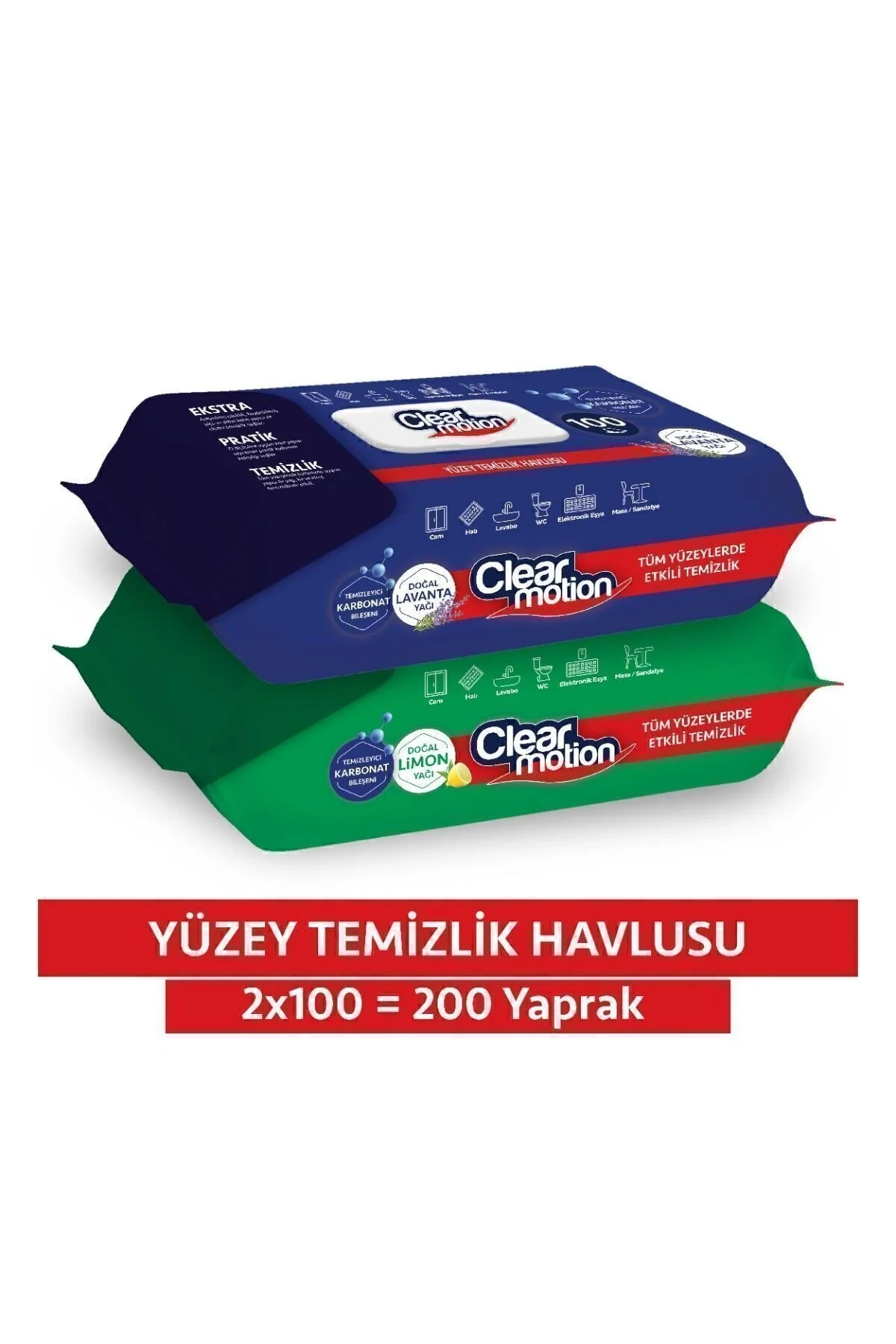 CLEAR MOTION Yüzey Temizlik Havlusu (2X100) 200 Yaprak" Islak Mendil Fiyatı