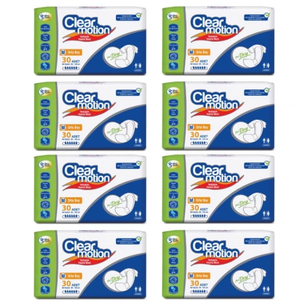 Clearmotion Belbantli Hasta Bezi Orta Boy Medium Beden 8 Paket 240 Adet Hasta Bezleri ve Temizliği Fiyatı