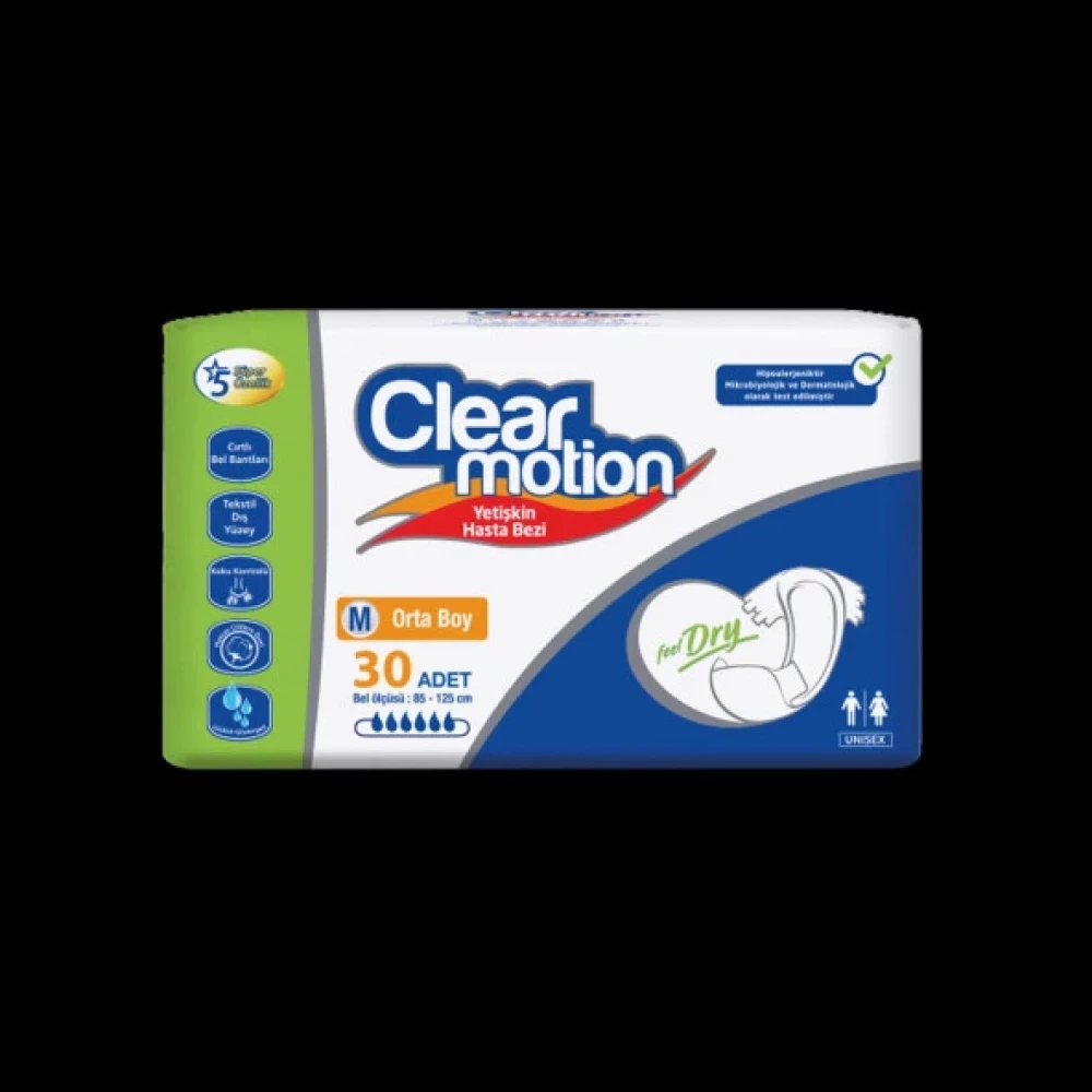 Clearmotion Hasta Bezi Medium 30 Lu Hasta Bezleri ve Temizliği Fiyatı