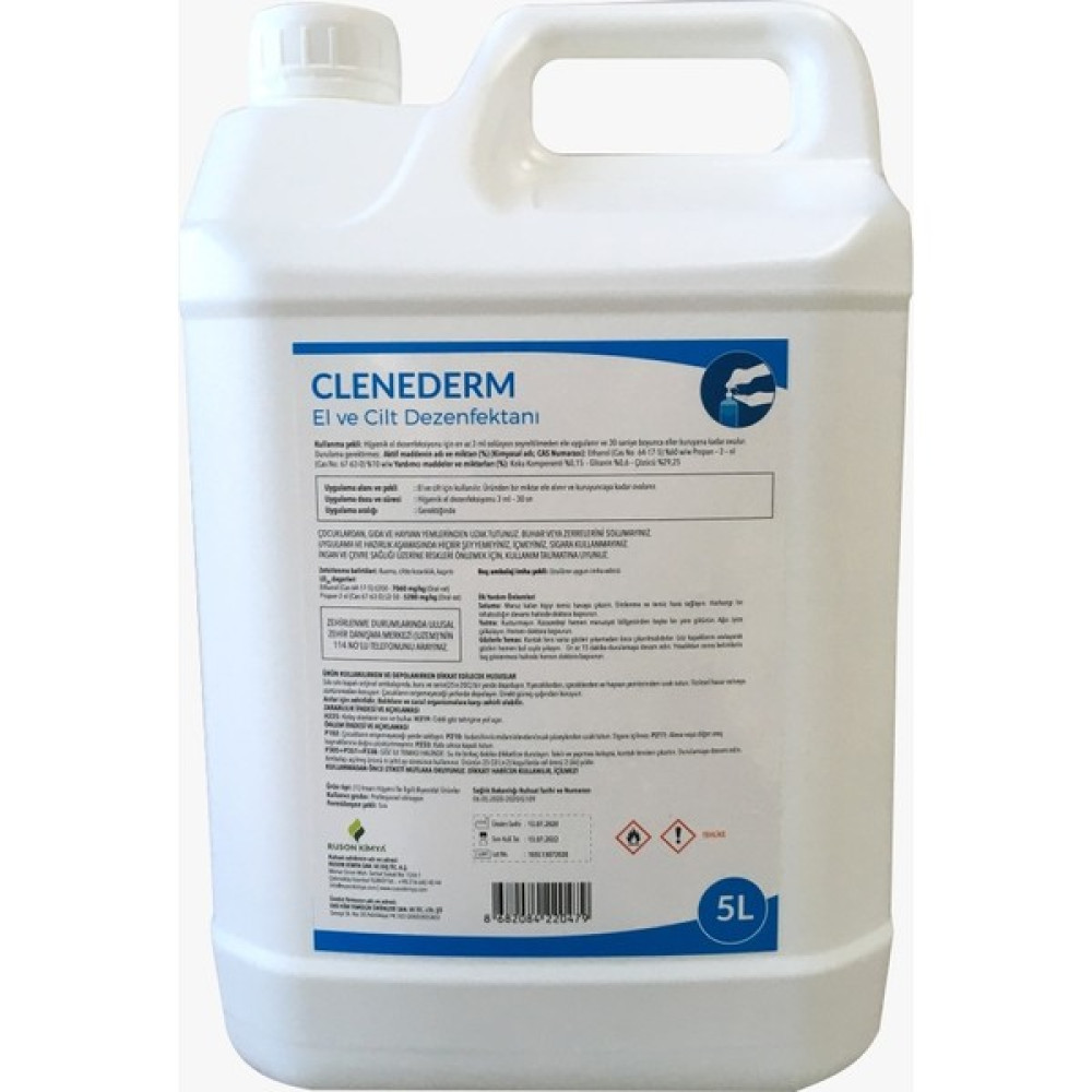 Clenederm Antibakteriyel El ve Cilt Dezenfektanı 5 lt Hijyen ve Temizlik Fiyatı