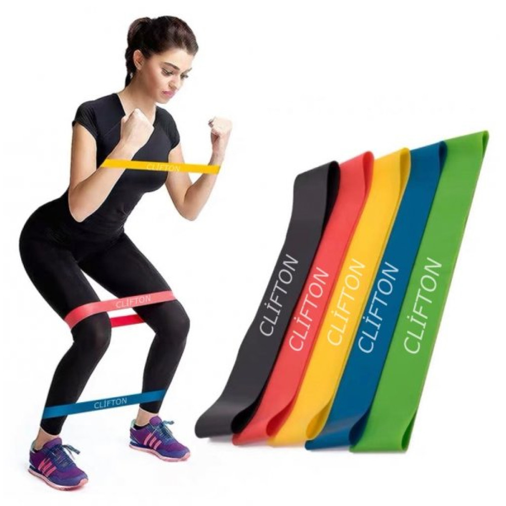 Clifton 5 Li Farkli Direncte Squat Bandi Hafif Orta Sert Pilates Aerobik Calisma Lastigi Egzersiz Fitness Pilates Aletleri Fiyatı