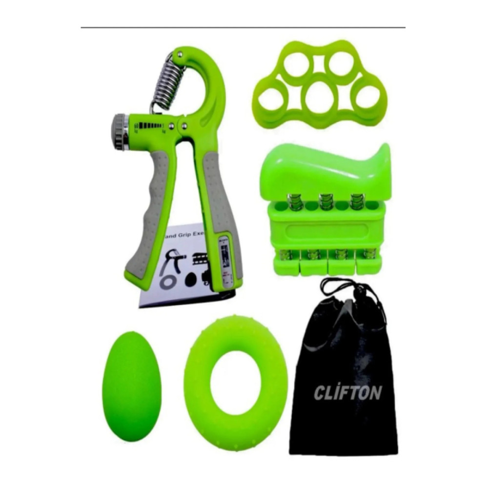 Clifton 5 Parca El Kol Bilek Parmak Egzersiz Guclendirici Fitness Spor Aletleri Seti Takim (Yesıl) Dambıllar & El / Ayak Ağırlıkları Fiyatı