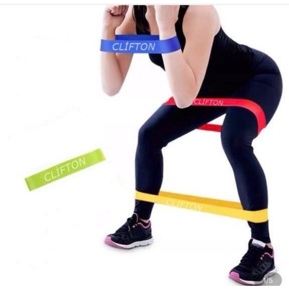 Clifton Aerobik Band Pilates Plates Yoga Fitness Squat Calisma Lastigi Latex Egzersiz Yesil Kondisyon Aletleri Fiyatı