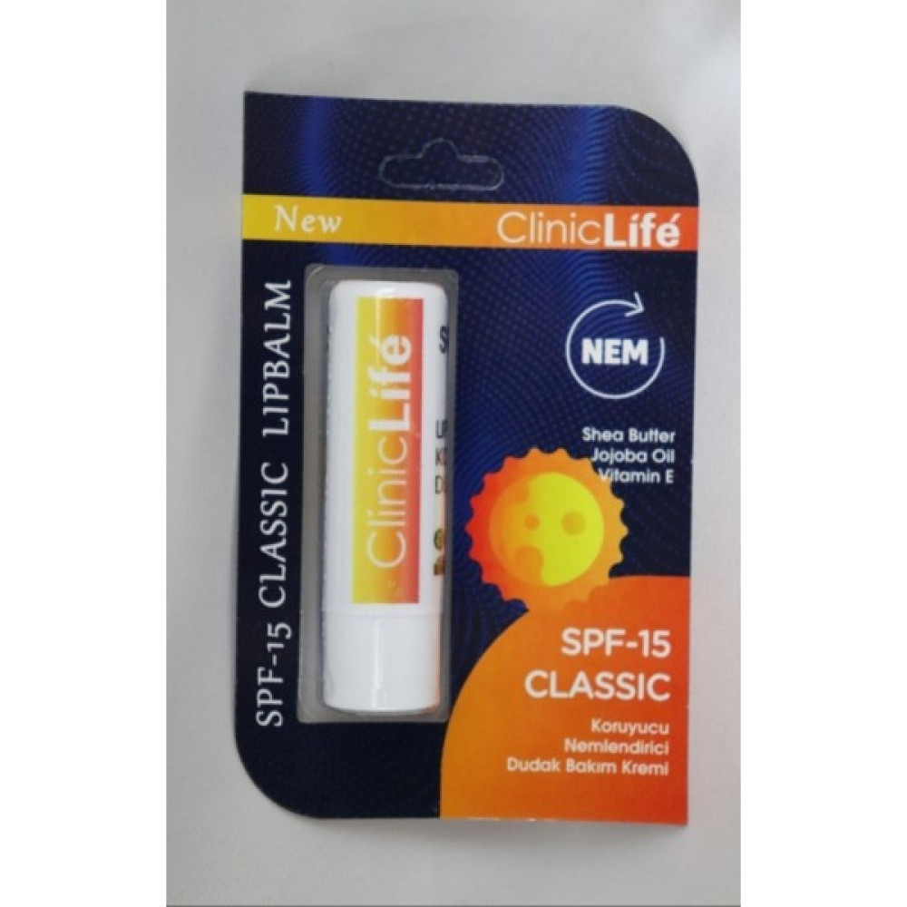 Clinic Life Cliniclife Dudak Bakım Kremi 4,8gr Doğal Yağlar ile Spf 15 Classıc Dudak Bakımı Nem Lip Balm Dudak Bakımı / Koruyucu Fiyatı