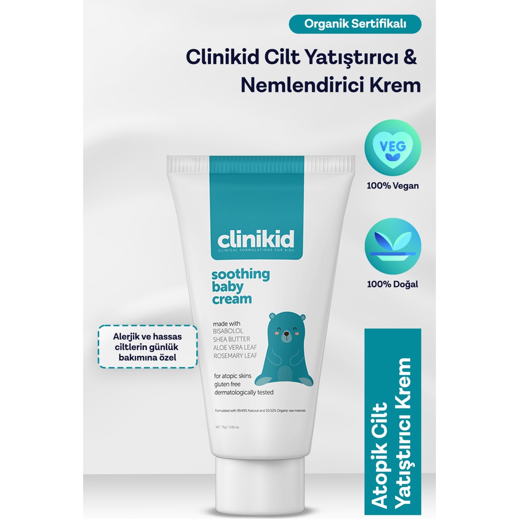Clinikid Bebek Kremi - Doğal Yağlarla Zenginleştirilmiş, Atopik Ciltler İçin Yatıştırıcı ve Nemlendirici, 0-3 Yaş Arası, Hayvan Desenli Bebek Vücut Kremi Fiyatı