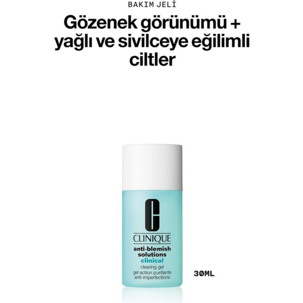 Clinique Anti-Blemish Solutions™ Clinical Siyah Nokta ve Sivilce Görünümünü Azaltan Bakım Jeli 30 ML Cilt Temizleme ve Peeling Fiyatı