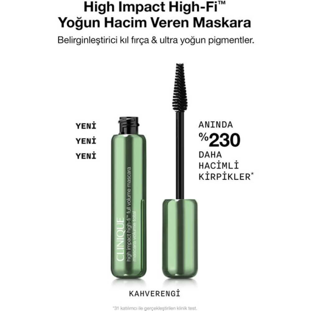 Clinique High Impact High-Fi™ Yoğun Hacim Veren Maskara Kahverengi .35OZ / 10ML Rimeller / Maskaralar Fiyatı
